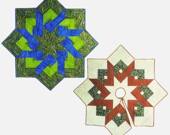 Designs to Share with You - Star Ribbons - quilt pattern - tree skirt - centerpiece - table cloth - Christmas - holiday - DSY118