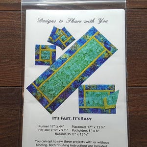 Des designs à partager avec vous - C'est rapide, c'est facile - motif de courtepointe - sets de table - chemin de table - DSY144