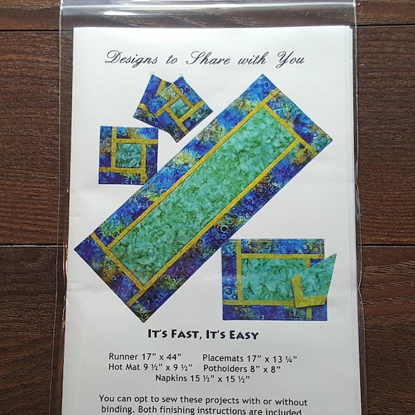 Designs to Share with You - It's Fast, It's Easy - quilt pattern - placemats - table runner - DSY144