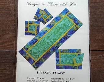Designs to Share with You - It's Fast, It's Easy - digital quilt pattern - placemats - table runner - DSY144
