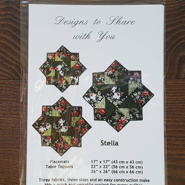 Designs to Share with You - Stella - quilt pattern - placemat - centerpiece - table topper - DSY204