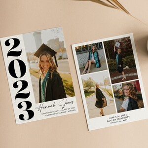 2023 Graduation Template Announcement Invitation Card Custom Class of 2023 Evite Photo Card Graduate High School College Grad Party