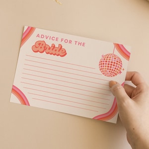 Last Disco Bachelorette Party Template Advice For The Bride Card Disco Themed Bachelorette Last Disco Advice Card Disco Bachelorette Decor