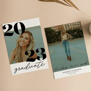 2023 Graduation Template Announcement Invitation Card Custom Class of 2023 Evite Photo Card Graduate High School College Grad Party