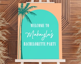 Template Miami Bachelorette SIGN Party Template Beach Florida Themed Bach Instant Download Invite Miami Design