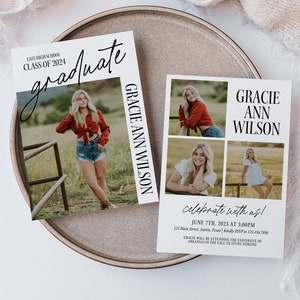 Graduation Announcement College Graduation High School Graduation Invitation Card Class of 2024 Announcement Graduation Party Invitation