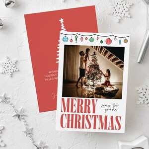 Editable Christmas Card Happy Holidays Template Canva Instant Modern Personalized Digital Christmas Card Holiday Cards Printable Minimalist