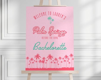 Palm Springs Bachelorette Invitation Itinerary Downloadable CANVA TEMPLATE Bachelorette Party Palm Springs Trip Bachelorette Weekend Girly