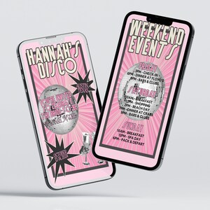 Last Disco Bachelorette Party Template Invitation and Itinerary Disco Themed Bachelorette Last Disco Invitation Disco Edgy Bachelorette
