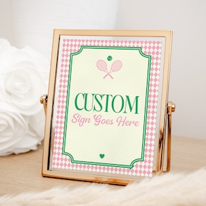 Tennis Match Made In Heaven Custom Sign Bachelorette Downloadable TEMPLATE Perfect Match Classy Bachelorette Editable Bachelorette Sign