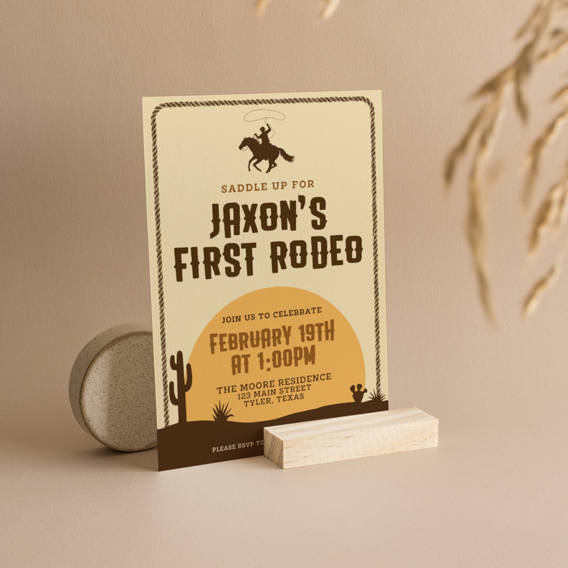 Rowdy Rodeo Sign First Rodeo TEMPLATE Birthday Invitation Downloadable Howdy Canva Rowdy ...
