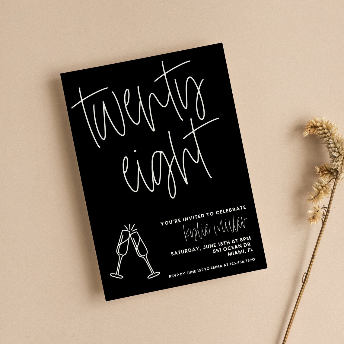 Birthday Invitation TEMPLATE Canva Invite Download Editable - Etsy