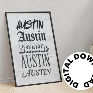 Austin Texas Art Print Wall Decor Digital Download Design ATX Dorm Art Apartment Art Home Art Housewarming Gift Apartment Gift Office Decor