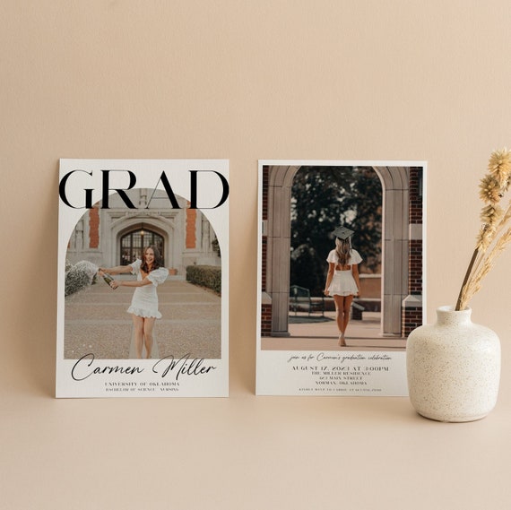 2024 Graduation Template Announcement Invitation Card Custom Class of 2024 Evite Photo Card Graduate High School College Grad Party