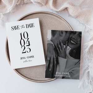 Modern Minimalist Save The Date Template, Save The Date Card Wedding Engagement, Save Our Date, Save The Date Invite, Wedding Template