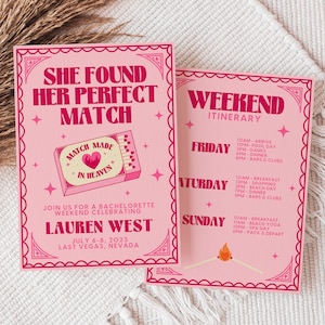 Perfect Match Bachelorette Party Downloadable Invitation TEMPLATE She ...