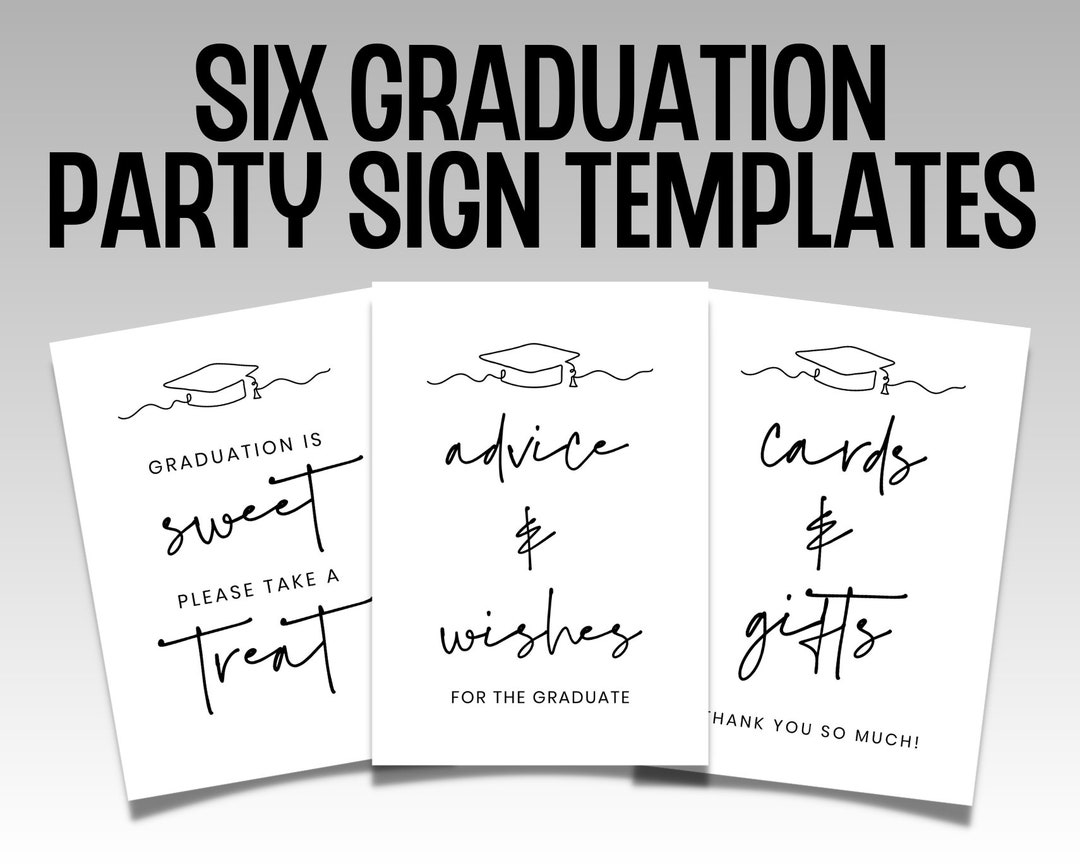 Graduation Party Signs CANVA TEMPLATES Editable Signs Etsy