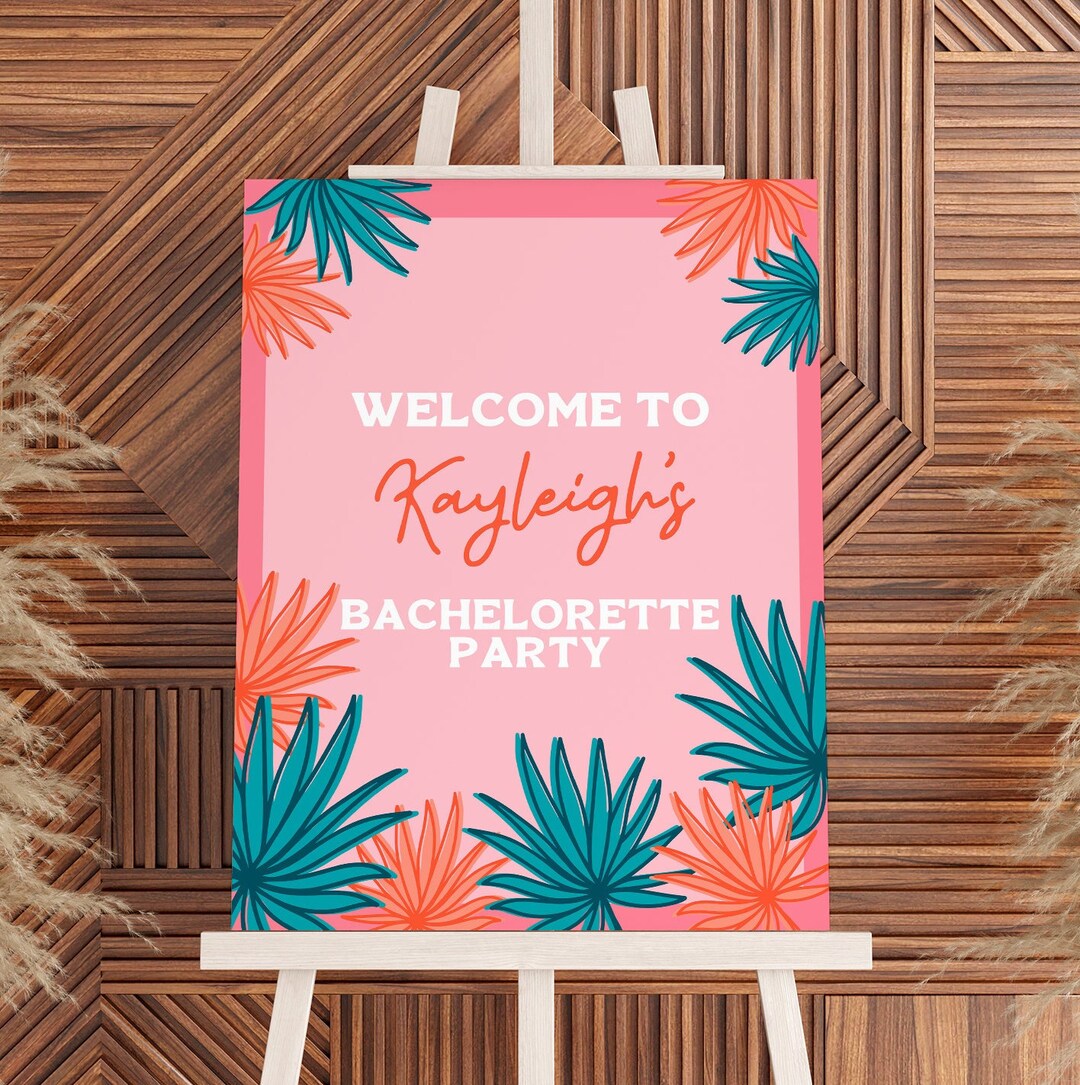 Template Tulum Bachelorette SIGN Party Template Tulum Mexico Themed