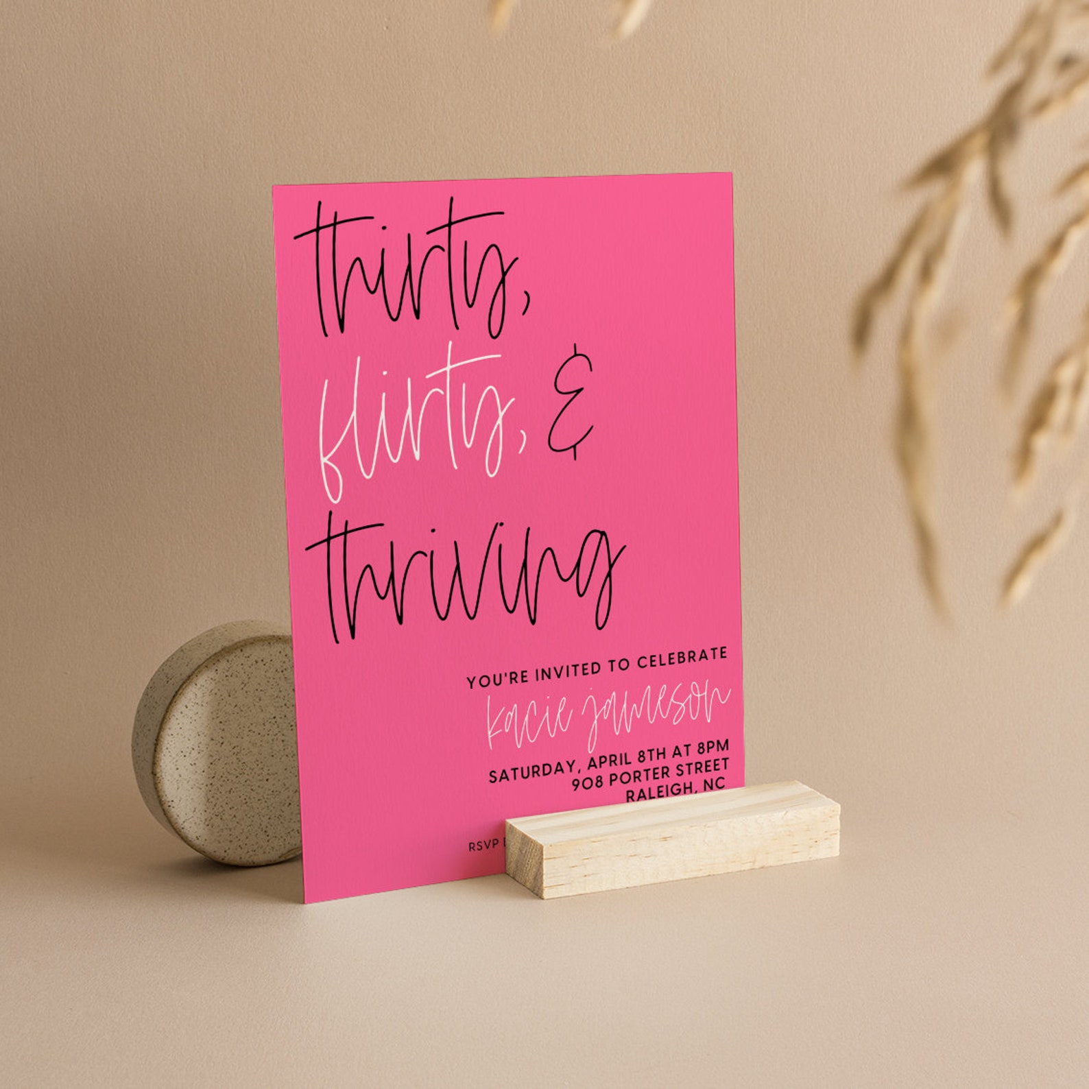 Birthday Invitation TEMPLATE Canva Invite Download Editable Modern ...