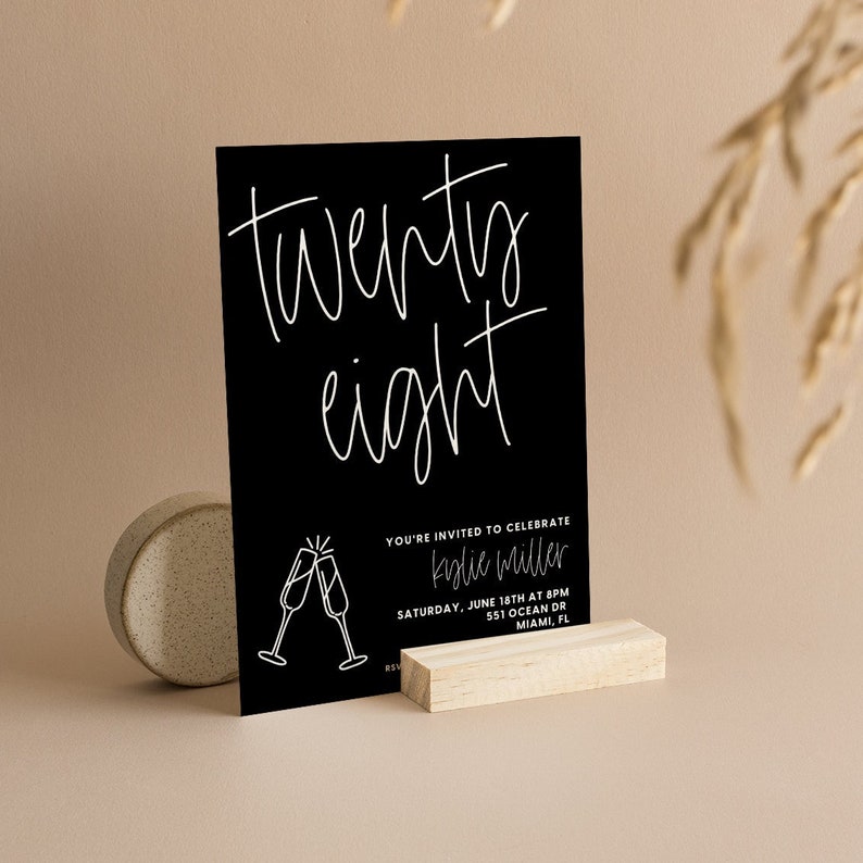 Birthday Invitation TEMPLATE Canva Invite Download Editable Etsy