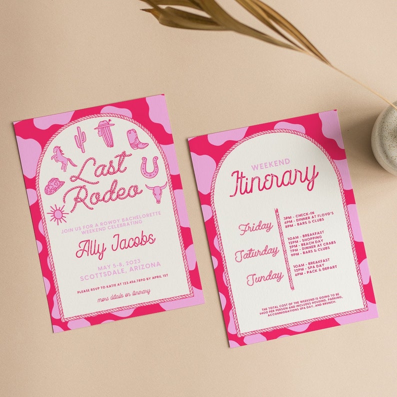 Editable Last Rodeo Bachelorette Party Template Invitation and - Etsy
