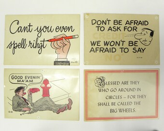 1950's Humor Giant Postcards from Old General Store. Lot of 4.