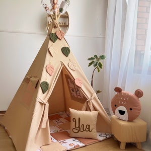 Indoor Play Tent, Teepees For Kids, Children Playhouse, Woodland Nursery Decor, Tipi For Playroom, Toddler Christmas Gift, Pretend Play