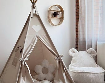 Tienda de campaña tipi para niños pequeños, casa de juegos infantil, decoración de safari para guardería, decoración de sala de juegos con temática de bosque, regalo para niños