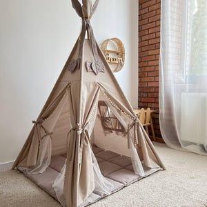 Teepees For Kids, Play Tent, Children Playhouse, Woodland Nursery Decor, Tipi For Playroom, Toddler Christmas Gift, Pretend Play