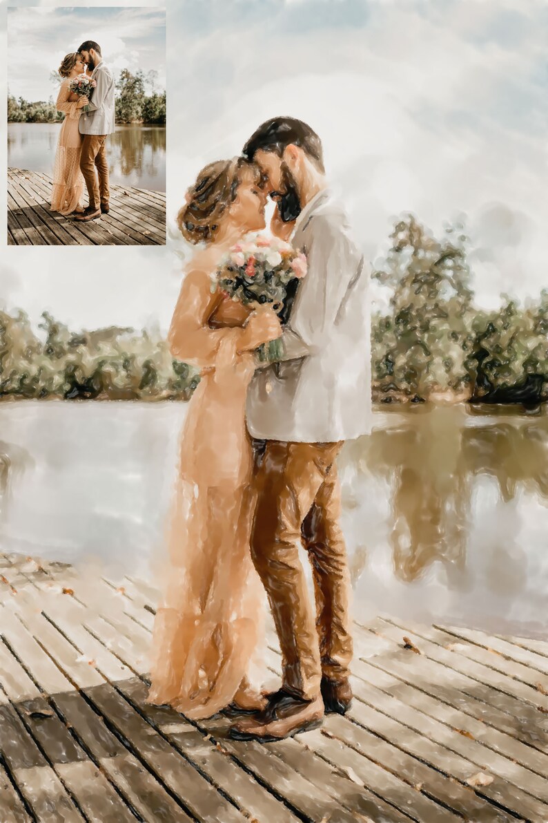 Custom Watercolor Couple Painting From Your Photopersonalize Etsy