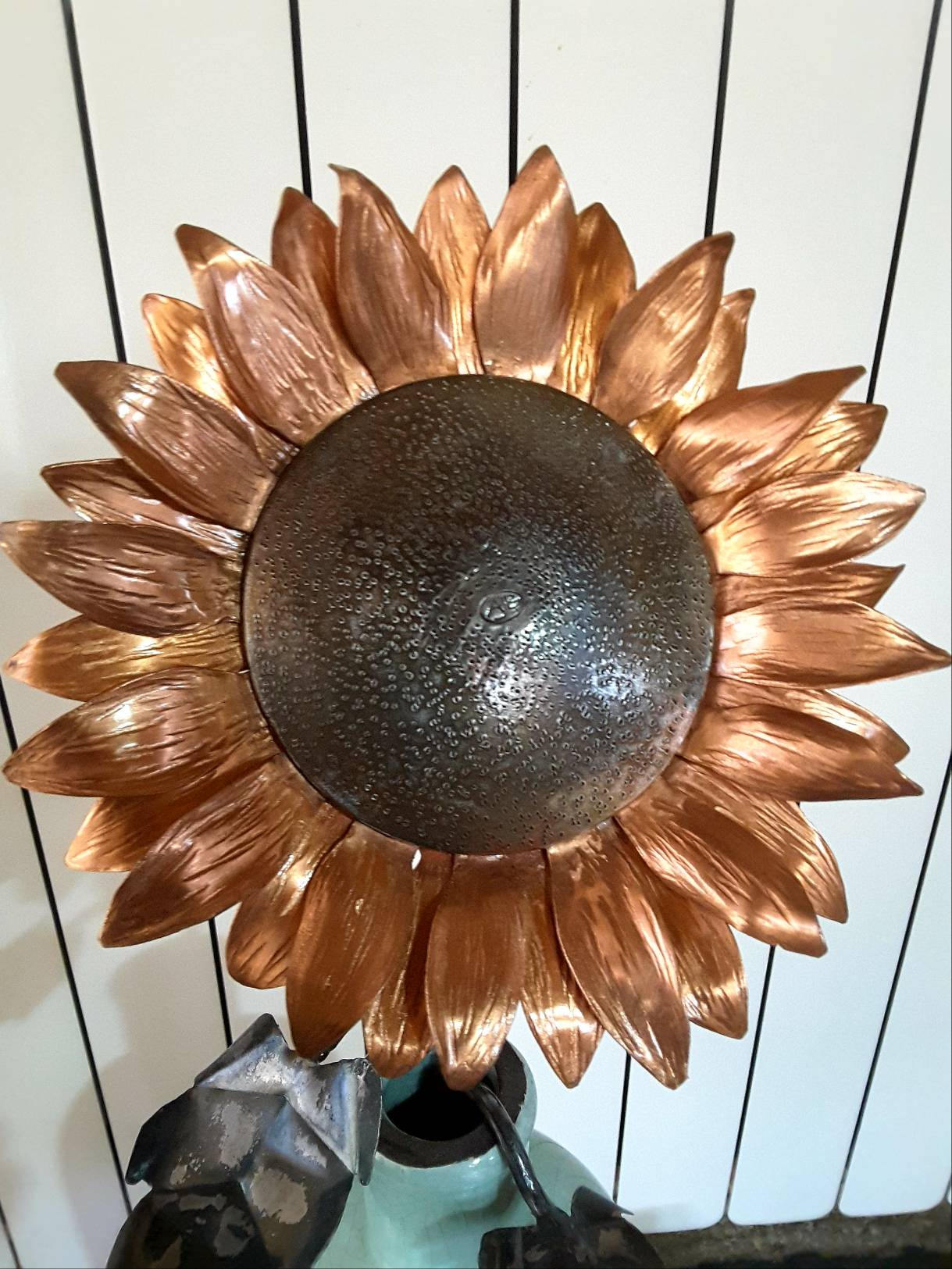 Copper Sunflower giftforher Ironflower anniversarygift Etsy