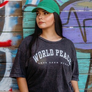 World Peace Vintage Tee Wear The Peace Short Sleeves Vintage Black S