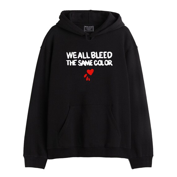 black hoodie with blood