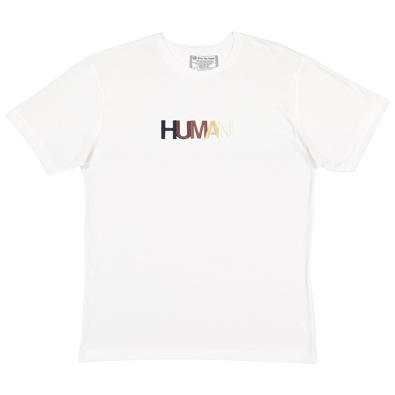 Human Embroidered Tee Wear The Peace Short Sleeves White S