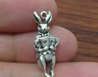 Pendant silver rabbit Alice in Wonderland 23 * 9 * 6 mm