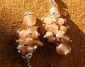 Boucles grappe beige orangée