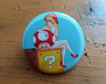 Badge Princesse Peach Mario 32mm