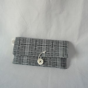 Tabakwitz aus schwarzem Stoff weißem Gitter und Baumwollspitze - Etui/Bezug/Schutz Tabak zum Rollen- Raucher/Raucher Geschenk