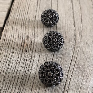 6 Stück alteisen dunkel silber Knöpfe 14mm Dirndl Tracht