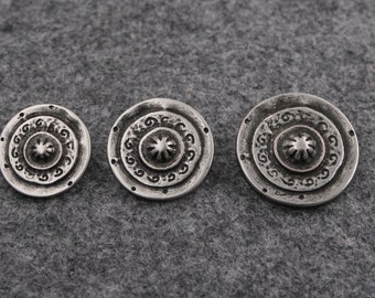 Bottoni occhiello con bottoni in metallo argento da 5 pezzi da 18 mm, 20 mm o 23 mm