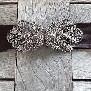 elegante altsilber Trachtenschliesse 100mmx45mm image 1