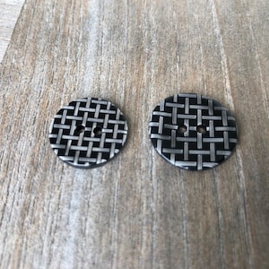 5 Stuks echt Perlmuttknöpfe zwart met Karo 17 mm of 19 mm