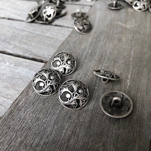 10 pièces de métal Enzian Motiv senknöpfe Blüten 15 mm ou 18 mm image 2