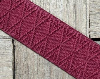 Bordeaux dunkles Rot Gummiband Band elastisch dehnbar 4 cm breit strukturiert