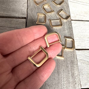 10 Stück kleine Mini Schnallen für Bandbreite von 1,5 cm (0.6 inch) Vollmetall gold glänzend