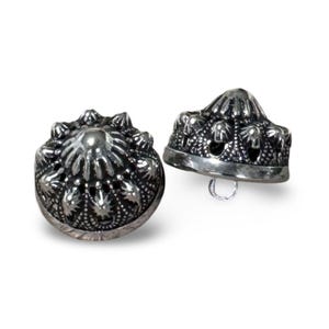 6 Stück etwas Besonderes traditionelle Trachten Knöpfe altsilber farben glänzend 17mm (0.67 inch)
