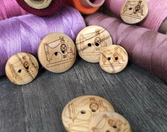 10 morceaux de boutons en véritable bois d’olivier 2 trous avec machine à coudre motif 15 mm ou 20 mm