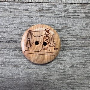 10 Stück Knöpfe aus echtem Olivenholz 2 Loch mit Nähmaschine Motiv 15 mm oder 20 mm