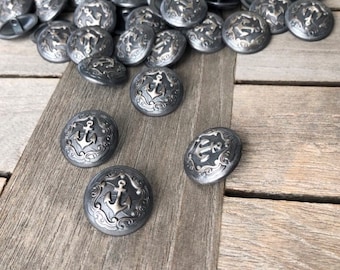 5 pezzi argento grigio blu bottoni in metallo Anker Motiv 15mm, 18mm o 22mm