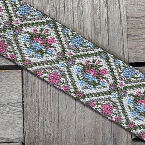 Rosa Blau Grün Gummiband Band elastisch dehnbar 4cm breit Borte bunt gemustert